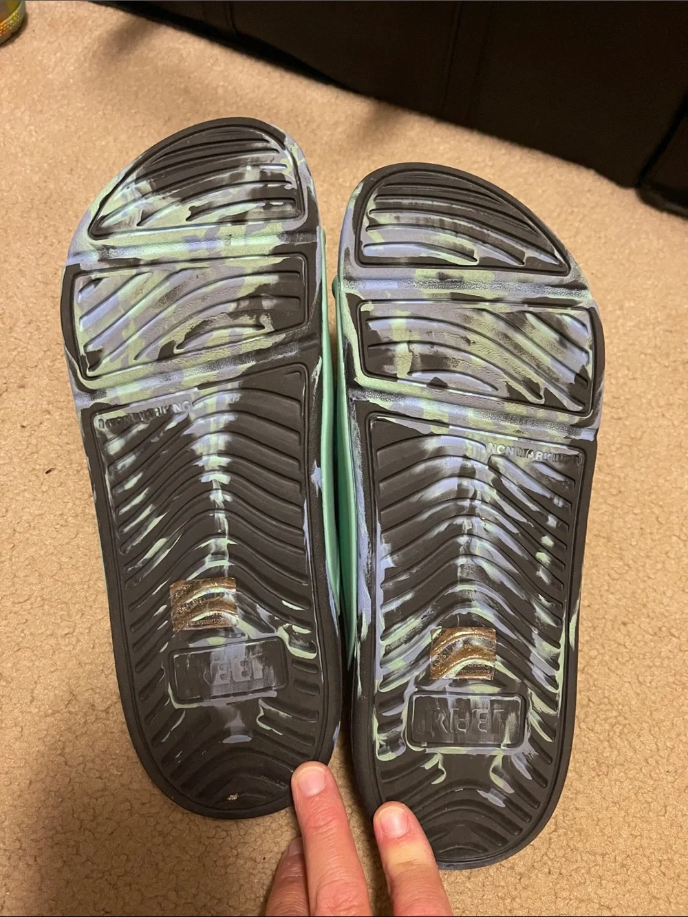 Reef Men's Mint Green Dual-Strap Slide Sandals